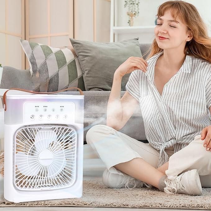 Mini USB Air Cooler Fan – Portable AC with Water Spray & Humidifier for Home/Office