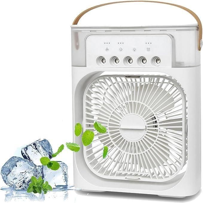 Mini USB Air Cooler Fan – Portable AC with Water Spray & Humidifier for Home/Office