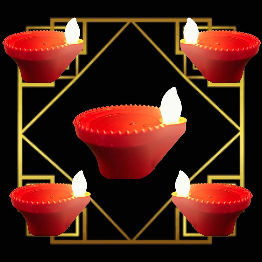 perpetual Water Sensor Diya for Home Decoration - 12 Pcs Electric Flameless & Smokeless LED Diya Lights