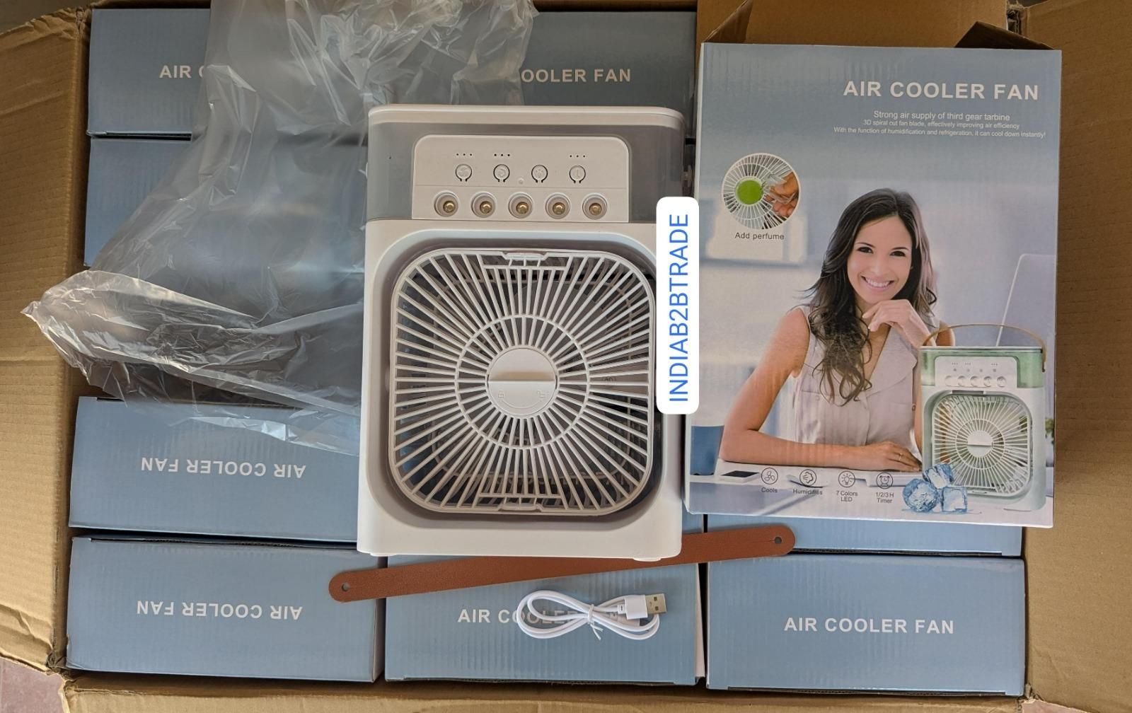 Mini USB Air Cooler Fan – Portable AC with Water Spray & Humidifier for Home/Office