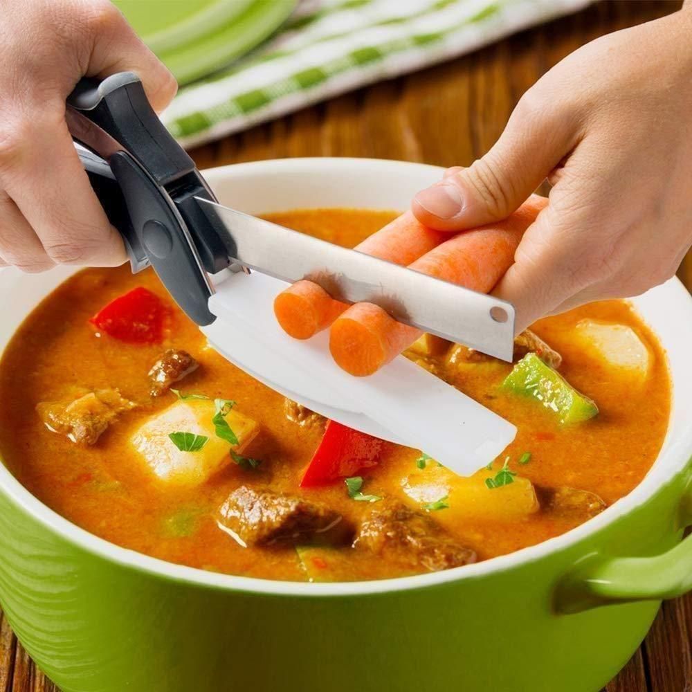 Clever Cutter – 2-in-1 Kitchen Knife & Cutting Board | Stainless Steel Food Chopper