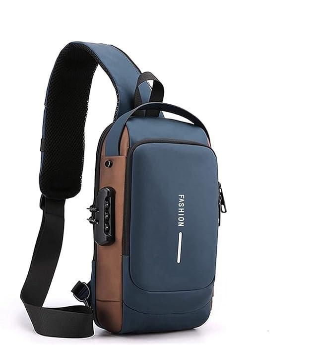 Unisex Sling Bag with USB Port – Waterproof, Anti-Theft, Crossbody Shoulder Bag