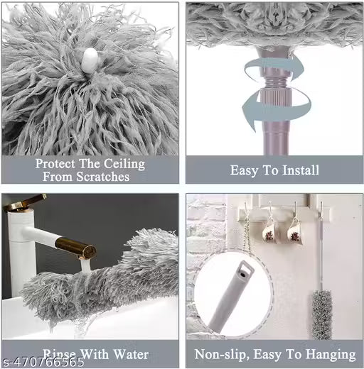 Upgraded Long Handle Microfiber Feather Ceiling Duster for Dust Cleaning