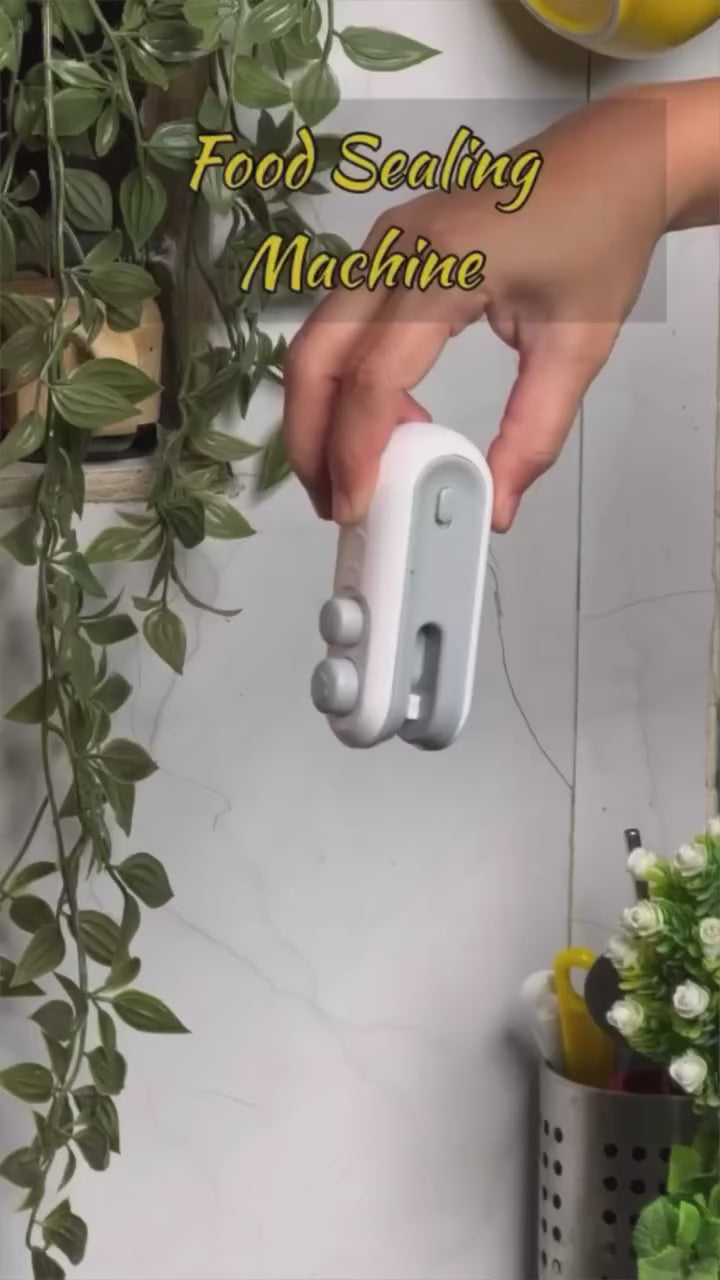Portable Mini Sealing Machine 2-in-1 (USB Rechargeable, Magnetic, Heat Seal with Cutter)