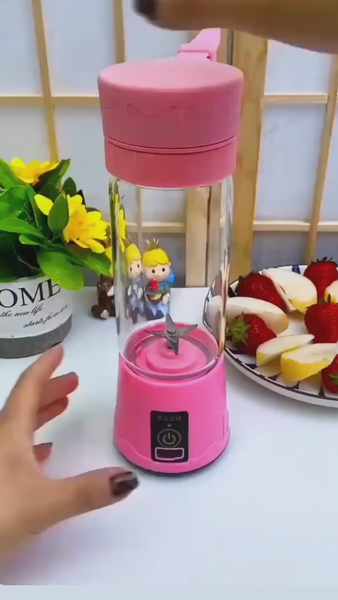 Portable USB Rechargeable 6 Blade Juicer mixer (380ml)
